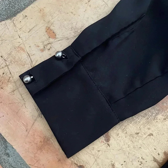 PARKER ✨ Long Sleeve Ruffle Button Up Blouse Black Size XS - Picture 10 of 12